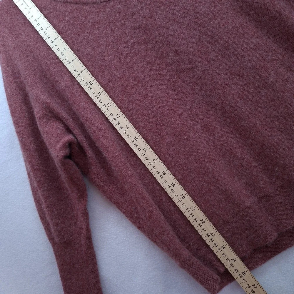 Garnet Hill Essential Cashmere Sweater Size S Pullover V Neck Dolman Sleeve Rose